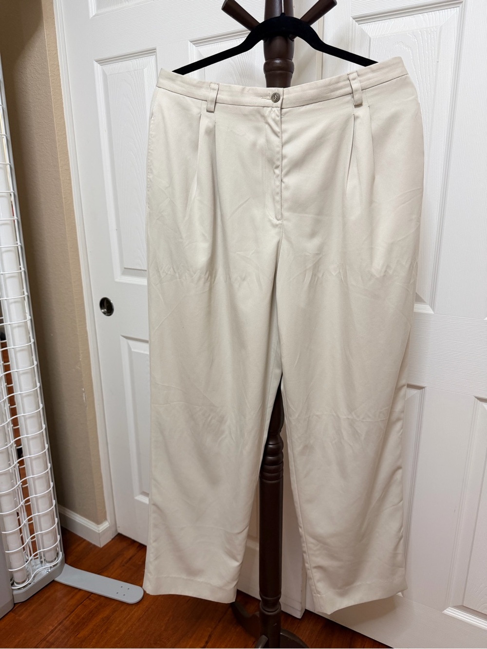 Tailored Cream Straight-Leg Trousers